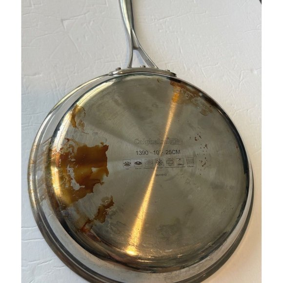 Calphalon 10" Inch Stainless Steel Fry Skillet Pan #1390 Heavy Duty - READ - Picture 4 of 6